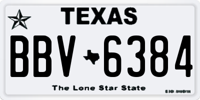 TX license plate BBV6384