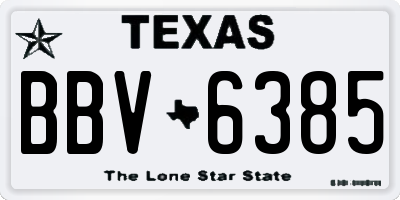 TX license plate BBV6385
