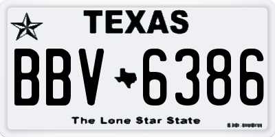 TX license plate BBV6386