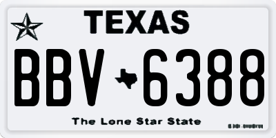 TX license plate BBV6388