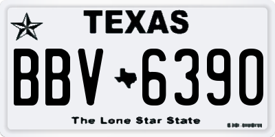 TX license plate BBV6390