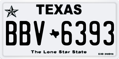 TX license plate BBV6393
