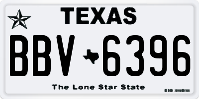 TX license plate BBV6396