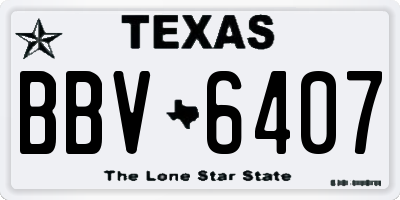 TX license plate BBV6407