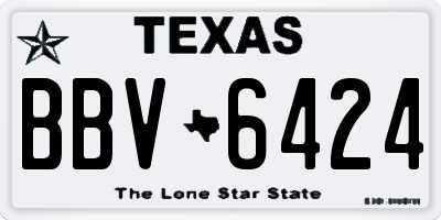 TX license plate BBV6424