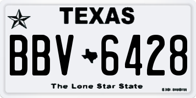 TX license plate BBV6428