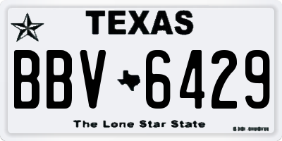TX license plate BBV6429