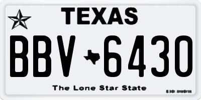 TX license plate BBV6430