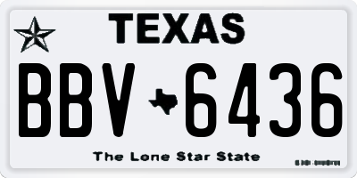 TX license plate BBV6436