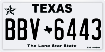 TX license plate BBV6443