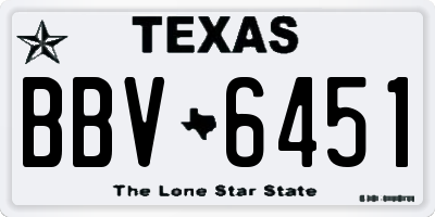 TX license plate BBV6451