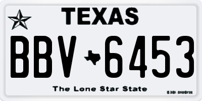 TX license plate BBV6453