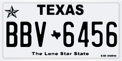 TX license plate BBV6456