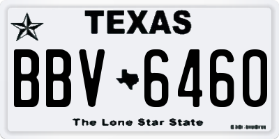 TX license plate BBV6460