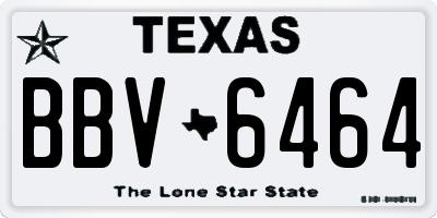 TX license plate BBV6464