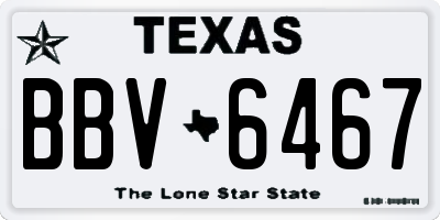 TX license plate BBV6467