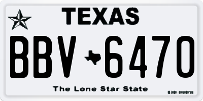 TX license plate BBV6470