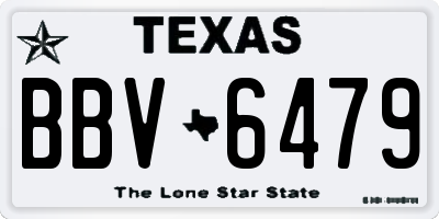 TX license plate BBV6479