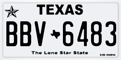 TX license plate BBV6483