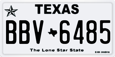 TX license plate BBV6485
