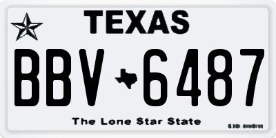 TX license plate BBV6487