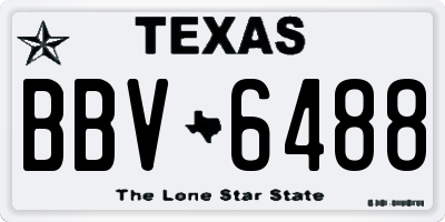 TX license plate BBV6488