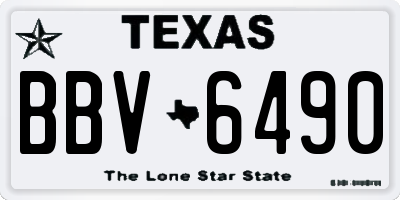 TX license plate BBV6490