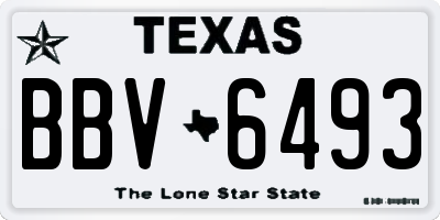 TX license plate BBV6493