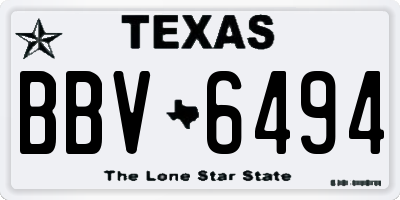 TX license plate BBV6494