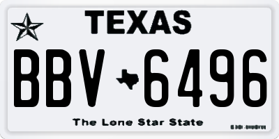 TX license plate BBV6496