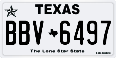 TX license plate BBV6497