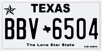 TX license plate BBV6504