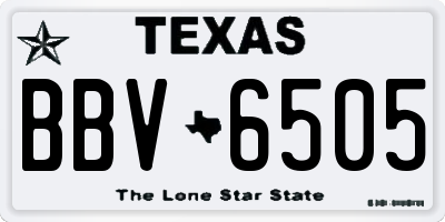 TX license plate BBV6505