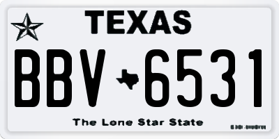 TX license plate BBV6531
