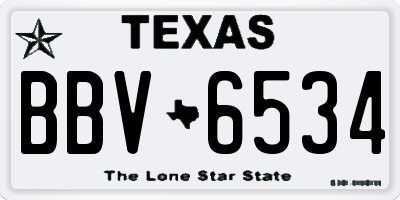 TX license plate BBV6534