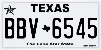 TX license plate BBV6545
