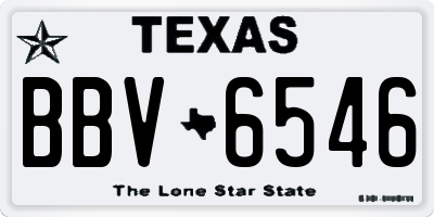 TX license plate BBV6546