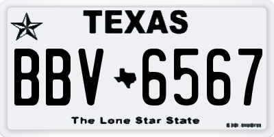 TX license plate BBV6567