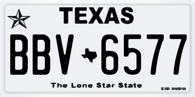 TX license plate BBV6577