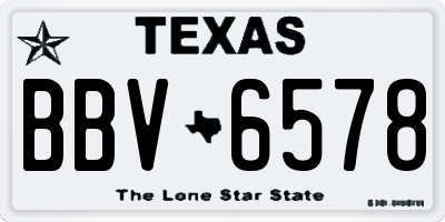 TX license plate BBV6578