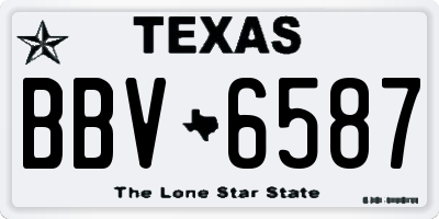TX license plate BBV6587