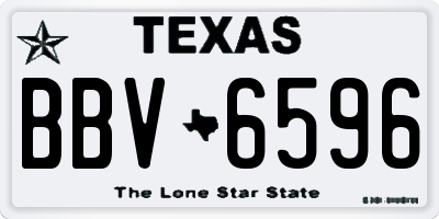 TX license plate BBV6596