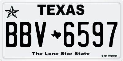 TX license plate BBV6597