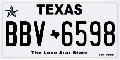 TX license plate BBV6598