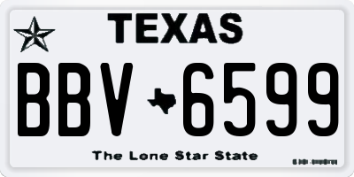 TX license plate BBV6599