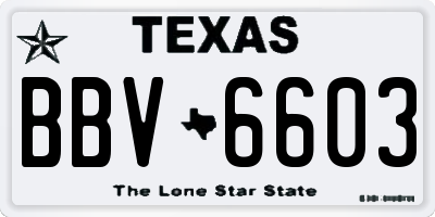 TX license plate BBV6603