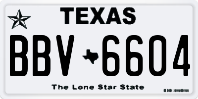 TX license plate BBV6604
