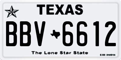 TX license plate BBV6612