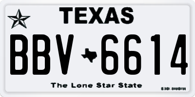 TX license plate BBV6614