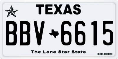 TX license plate BBV6615
